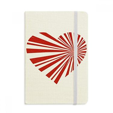 Imagem de Caderno vermelho Dia dos Namorados com estampa de coração e capa dura em tecido oficial diário clássico