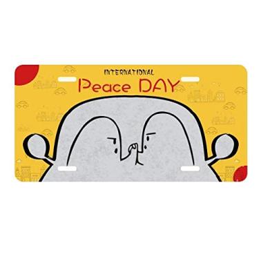 Imagem de DIYthinker Wrist Wrestling Black Cute Chat Happy Placa de carro Decoração Dia da Paz