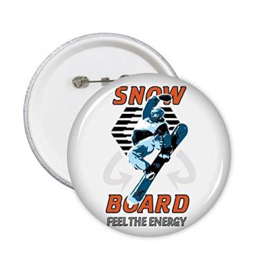 Imagem de Prancha de neve ilustração esportiva de inverno pinos redondos crachá botão decoração de roupas presente 5 peças