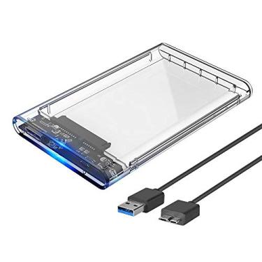 Imagem de Case para HD transparente, Usb 3.0, transmissão 6gbps, Sata 2.5", Hhd ou Ssd, Ecase-300