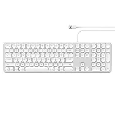 Imagem de Satechi Teclado com fio USB de alumínio com teclado numérico – Compatível com iMac Pro, iMac, Mac Mini 2018, MacBook Pro/Air e MacOS (inglês, prata)