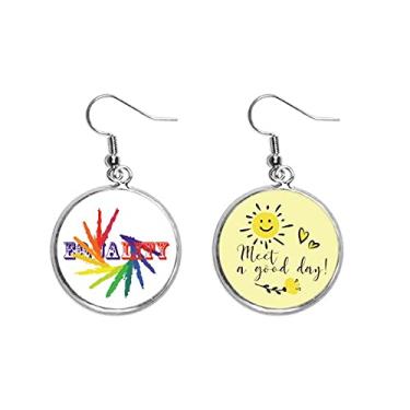 Imagem de Bloong Diferenciação Identidade Arco-Íris Igualdade Orelha Flor Brincos Joias Moda Moda