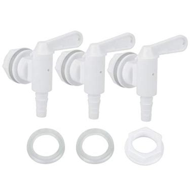 Imagem de Torneira de cerveja, 3 peças de válvulas de torneira sobressalentes para engarrafar barris de cerveja de plástico branco, com acessórios de fermentação feitos por você mesmo, fabricação de cerveja