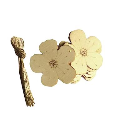 Imagem de SHOWERORO 10 Pcs Enfeite De Flor De Madeira Enfeite Faça Você Mesmo Enfeites Rótulos De Madeira Inacabados Tags De Margarida Em Branco De Madeira Artesanato Floral Em Madeira Presente Bambu