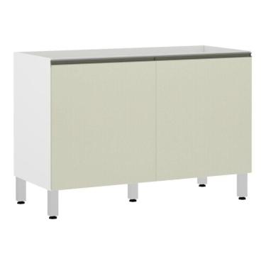 Imagem de Balcão De Pia Sem Tamp 120cm Branco Com Kashmir