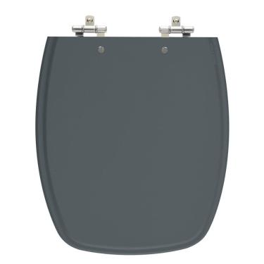 Imagem de Assento Sanitário Primula Cinza Escuro Tampa para Vaso Fiori de Madeira Laqueada