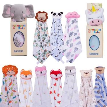 Imagem de Naninha Para Bebe Bichinhos Com Porta Chupeta Pelúcia (Vaquinha Rosa)