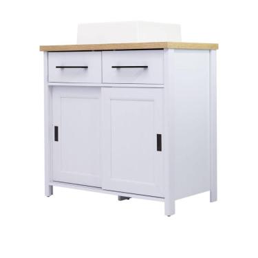 Imagem de Gabinete Armário Banheiro Ditália 2 gav 2 Pts Com Cuba BN-03