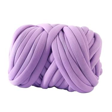 Imagem de YIJU Fio de lã robusto, fios gigantes volumosos, fio macio de crochê, fio volumoso para tecelagem, cama de animal de estimação, suéteres de travesseiro de, Violeta claro