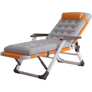 Imagem de Cadeiras reclináveis ​​de jardim, poltrona reclinável dobrável com apoio de cabeça, cadeira Zero Gravit, encosto ajustável em 5 velocidades, espreguiçadeiras de jardim ao ar livre, 8