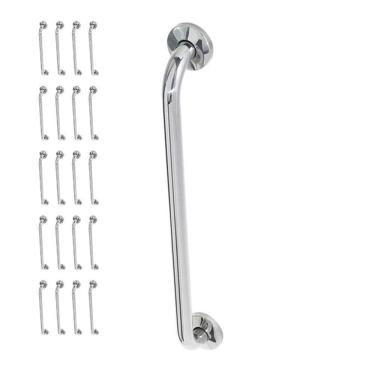 Imagem de Alça Barra De Apoio 70cm Inox Kit 20 Unidades Cadeirante Idoso Deficiente Corrimao Banheiro Box Corr