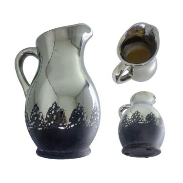Imagem de Jarra Decorativa Colonial Vintage Prateada Enegrecida Grande