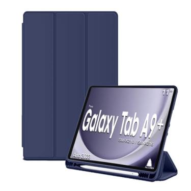 Imagem de Capa com suporte caneta Para Tablet Samsung Galaxy Tab A9+ Plus de 11 Polegadas Smart SM - X210 / X215 / X216b pen - Alamo (Azul)