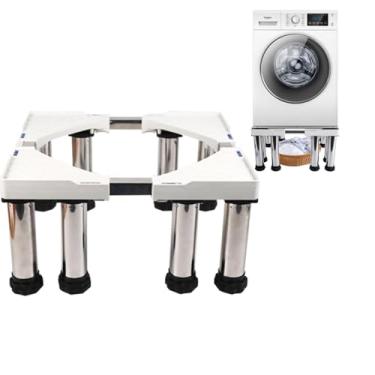 Imagem de Lavadora e secadora mede 71 cm de largura, carga universal 400 kg para secadora ajustável, máquina de lavar e geladeira com altura ajustável, branco 25 cm
