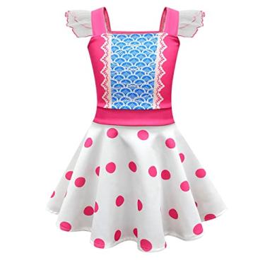 Imagem de Roctocesy Little Girls Princess Dresses Little Bo Peep Costume The Shepherdess Clothes for Fancy Party Lamp Life Dress Up Birthday Outfits