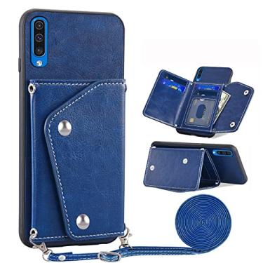Imagem de Asuwish Capa de telefone para Samsung Galaxy A50 A50S A30S capa carteira com protetor de tela temperado e suporte para cartão de crédito alça transversal suporte celular de couro A 50 50S 30S S50 50A