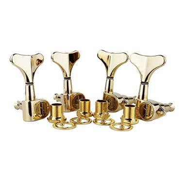 Imagem de Guyker Guitar Bass Tuners (4 for Right) - 1:17 Relação Headstock Sealed Tuning Key Pegs Machine Head Replacement for Electric Jazz Bass ou Instrumentos de Precisão - dourado