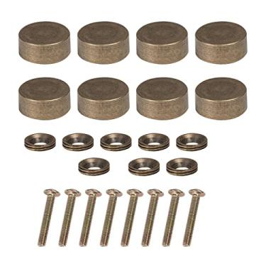 Imagem de 8 peças de tampas decorativas, pregos de cobre, parafusos espelhados, suporte de sinal, pregos, fixadores, ferragens vintage bronze para espelhos, mesas de chá, guarda-roupas ou móveis de vidro (12