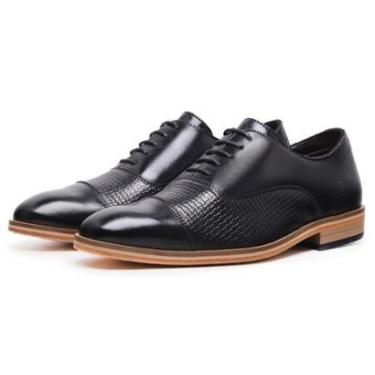 Imagem de Sapato Social Casual Derby Oxford De Amarrar Artesanal Sola Couro Cullen-Masculino