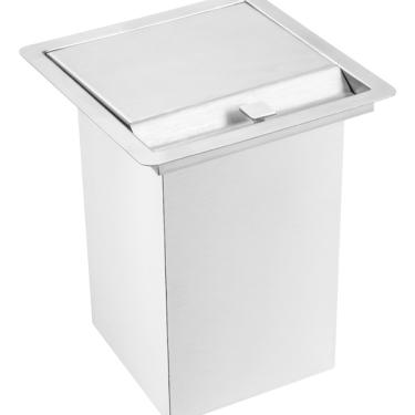 Imagem de Lixeira Quadrada Pia Cozinha Embutir 5 L Inox 304 Escovado