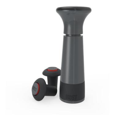 Imagem de Host Bomba de economia de vinho AirLOCK e preservador de vinho com rolhas de vinho seladora a vácuo bomba de vinho e rolha de garrafa de vácuo de vinho, conjunto de 3, preto