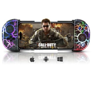 Imagem de Joso Phone Game Controller for iPhone, Android, PC, Mobile Gaming Controller with Turbo, Hall Effect Joystick, Bluetooth RGB Controller for iPhone 15/14/13/12/Galaxy S23/S22/S21 Play COD Mobile