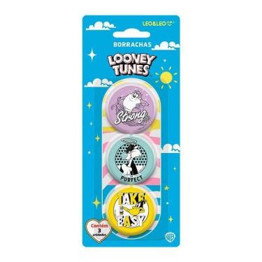 Imagem de Borracha escolar looney tunes  - kit 3 unidades