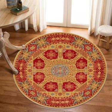 Imagem de Tapete redondo de veludo de cristal, tapete vintage para vestiário, cadeira giratória para estudo e escritório, tapete antiderrapante para quarto, 05,1200mm x 1200mm