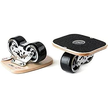 Imagem de Patins portáteis Roller Road Drift Skates Placa antiderrapante caminhão de alumínio, Freeline Drift Skates com deck de bordo com rodas de pu de alto rebote, preto