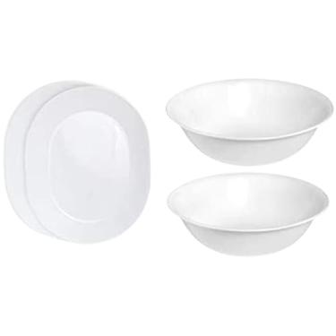 Imagem de Corelle Travessa de servir de 30 cm, Winter Frost White - Pacote com 2 tigelas de servir de 2 litros, Winter Frost White 2PK - Conjunto de 4