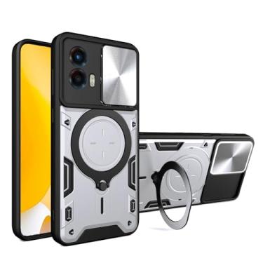 Imagem de Capa compatível com Motorola Moto G24, com capa de lente de câmera deslizante compatível com Motorola Moto G04 XT2421-2 / Moto G24 XT2423-1 capa prata