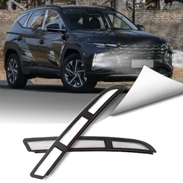 Imagem de BINQIGOO Faróis de neblina de LED para para-choques dianteiros brancos DRL lâmpada diurna âmbar conjunto de luz de seta compatível com acessórios Hyundai Tucson 2022-2024