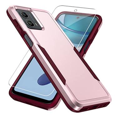 Imagem de Warsia Capa para Moto G 5G 2023, Motorola G 5G 2023 com protetor de tela [teste de queda de grau militar] Capa protetora resistente à prova de choque resistente para Motorola Moto G 5G 2023, rosa