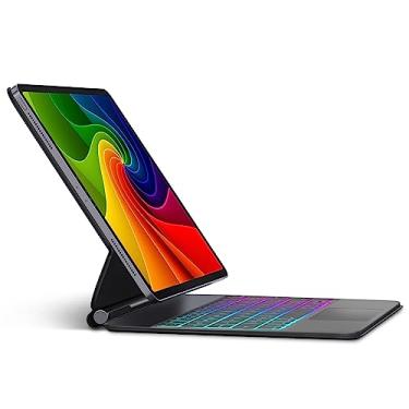 Imagem de Capa Magic Keyboard para iPad Air de 11 polegadas (M3 2025, M2 2024) e iPad Pro de 11 polegadas (4ª/3ª/2ª/1ª geração), iPad Air 5ª/4ª geração com teclado, suporte cantilever flutuante, trackpad