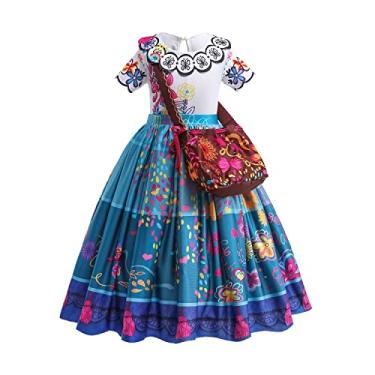 Imagem de VISNEE Mirabel Dress Encanto Dress Halloween Party Cosplay Princess Costumes Magic Family Dress Up Outfits for Girls 130
