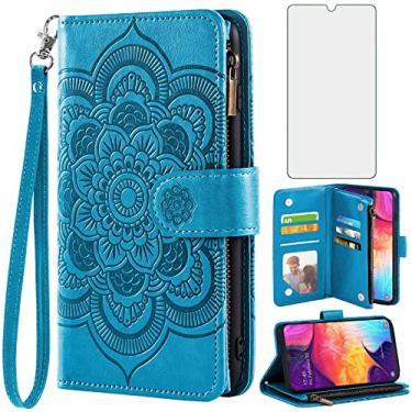 Imagem de Asuwish Capa carteira compatível com Samsung Galaxy A50 A50S A30S e protetor de tela de vidro temperado flip porta-cartões capa para celular Glaxay A 50 50S 30S Gaxaly S50 50A SM A505G feminino