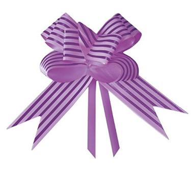 Imagem de 10 Laços Gravata Embalagem Presente Fita 23Mm Listra Lilas