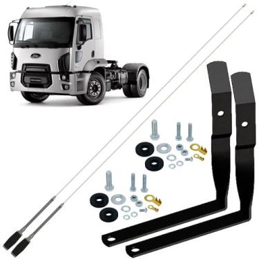 Imagem de 2 Antena Móvel Inox Mini Maria Mole Px 1,40m Alongador 15cm Suporte Di