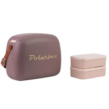 Imagem de Polarbox Lancheira térmica | Lancheira retrô para piquenique reutilizável lancheira vintage mini bolsa térmica inclui 2 recipientes para comida! Trabalho de alimentos e bebidas, viagem, praia,