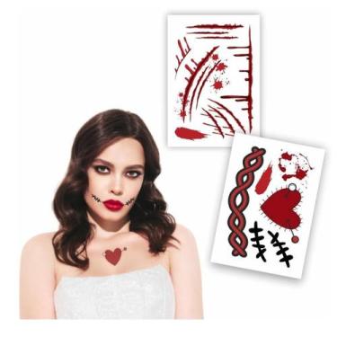 Imagem de Kit 2 Cartelas Tatuagem Temporária Chucky Halloween - 3I