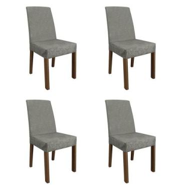 Imagem de Kit 4 Cadeiras de Jantar 4255 Madesa, Rustic/Silver
