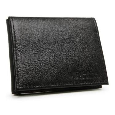 Imagem de Carteira Masculina em L Couro Porta Cartao CNH - RHEA, Preto