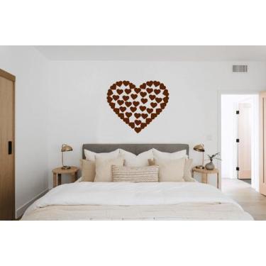Imagem de Kit 108 Adesivos Coração Decoração Sala, Quarto - Imprimax, MARROM