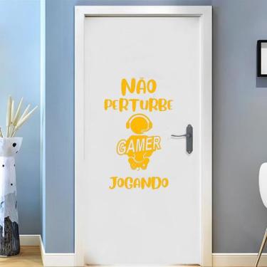 Imagem de Adesivo Não Perturbe Gamer Decoração Casa, Quarto, Sala e Porta - Impr