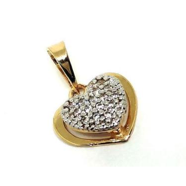 Imagem de Pingente de ouro 18k Coração com Pedras - Elegancy Joias