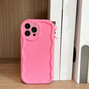Imagem de WSDSM Capa de telefone ondulada sólida para Xiaomi para Redmi Note 11 10 12 ProPlus 5G 11S 10S 9S 12S 12C 10C Mi 12T 13 Lite Poco X5 F5 Pro, rosa vermelha, para Redmi note 12 4G