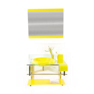 Imagem de Gabinete Vidro Banheiro Estilo Choppin Inox Cores - Cubas e Gabinetes,