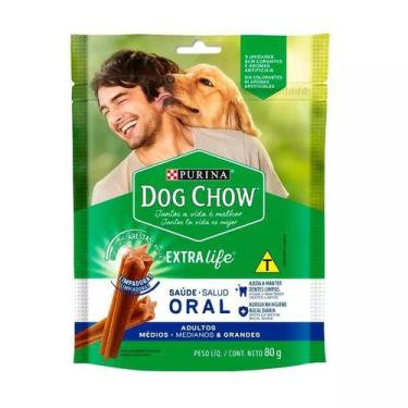 Imagem de Petisco Extra Life Dog Chow Saúde Oral Médio/Grande 80Gr