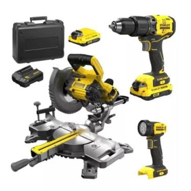 Imagem de Serra De Esquadria Scm701 + Sbd715c2k E Lanterna - Stanley, Bivolt