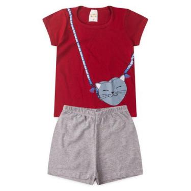 Imagem de Conjunto para meninas verão estampa bolsa vermelho - Scott Kids, 8